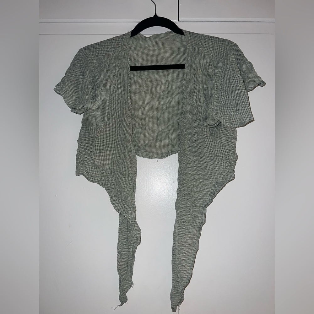 Women's Green Open-Front Top